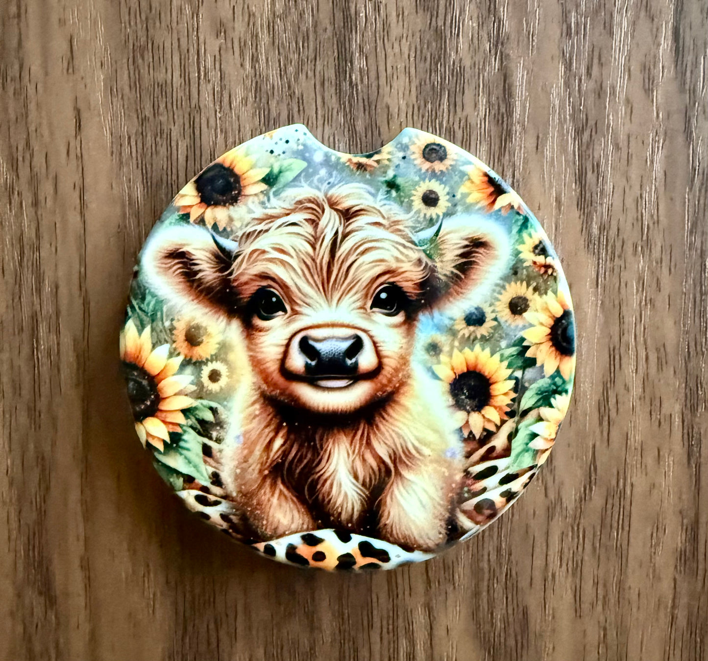 Highland Bloom Car Coasters