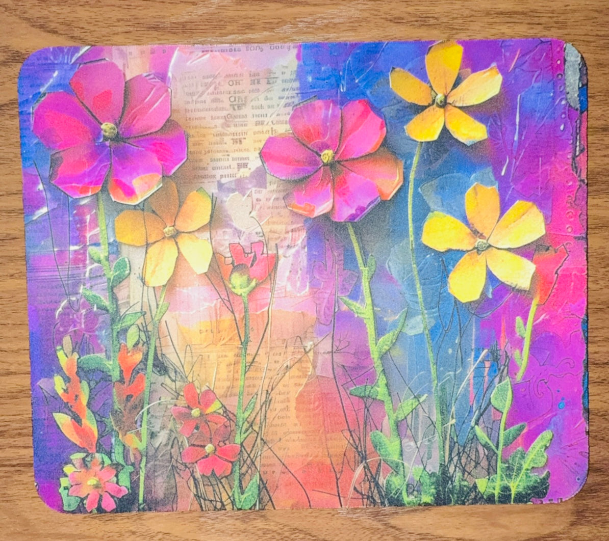 Purple n’ Yellow Flowers Mousepad
