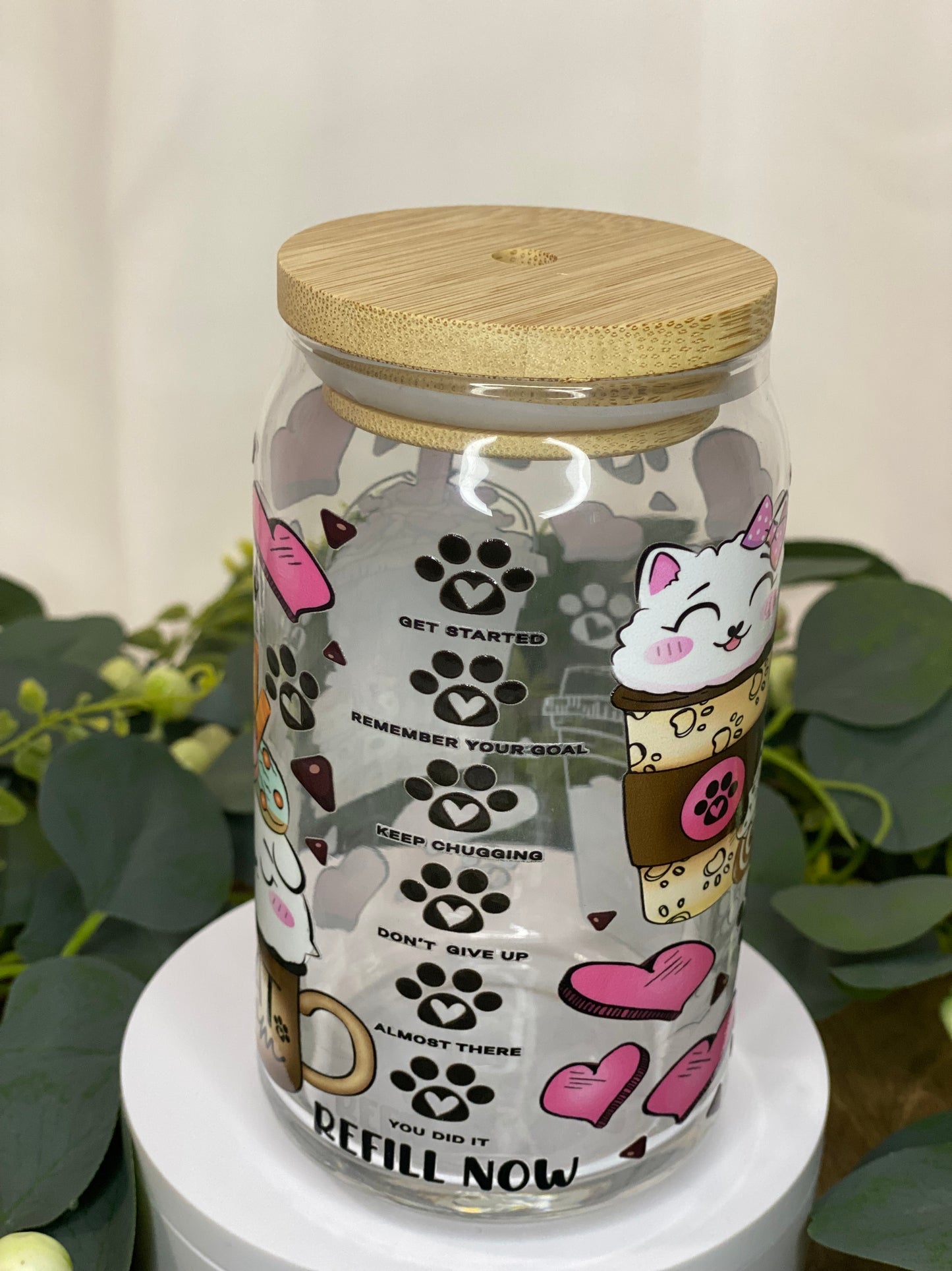 Cat Mom Glass Cup