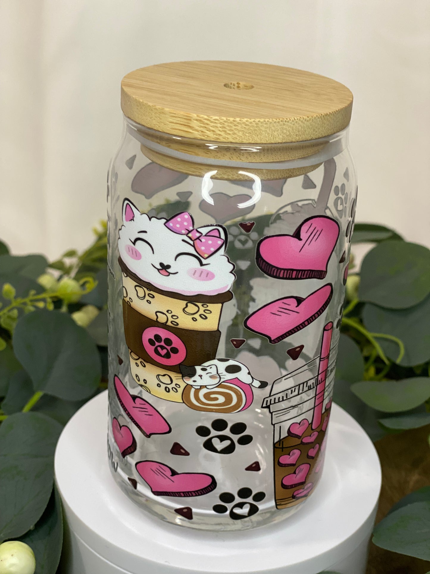 Cat Mom Glass Cup