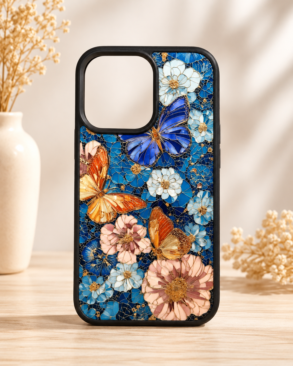 Blue Butterfly Floral Phone Case