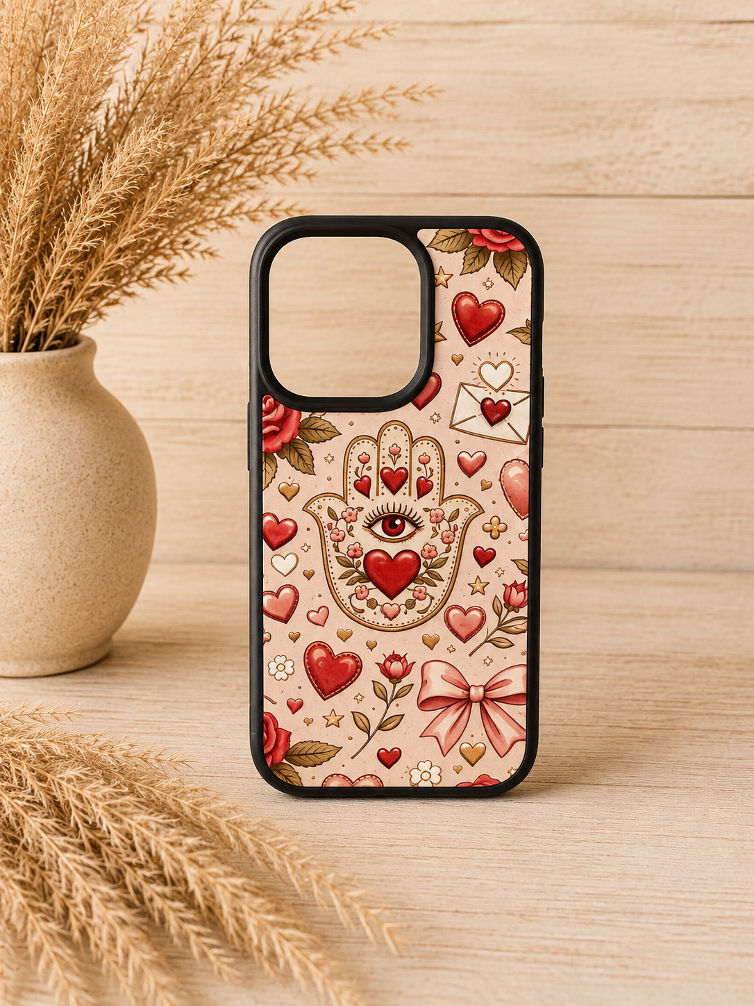 Boho Hamsa Heart phone Case