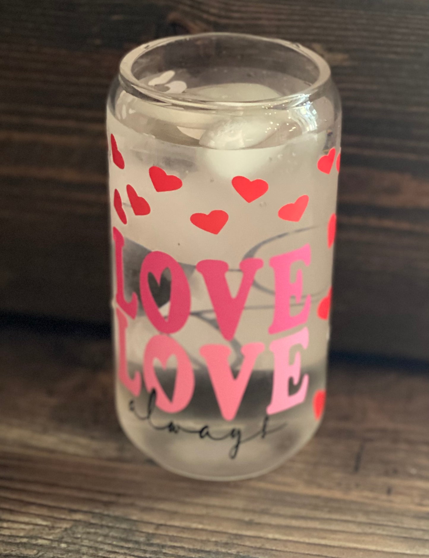 Valentines Day Elephant Glass Cup