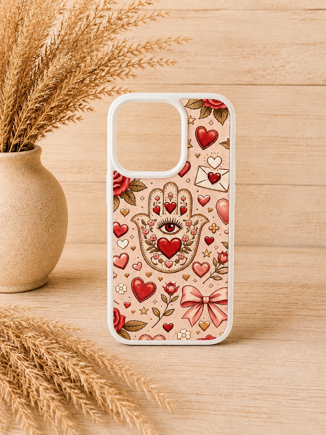 Boho Hamsa Heart phone Case