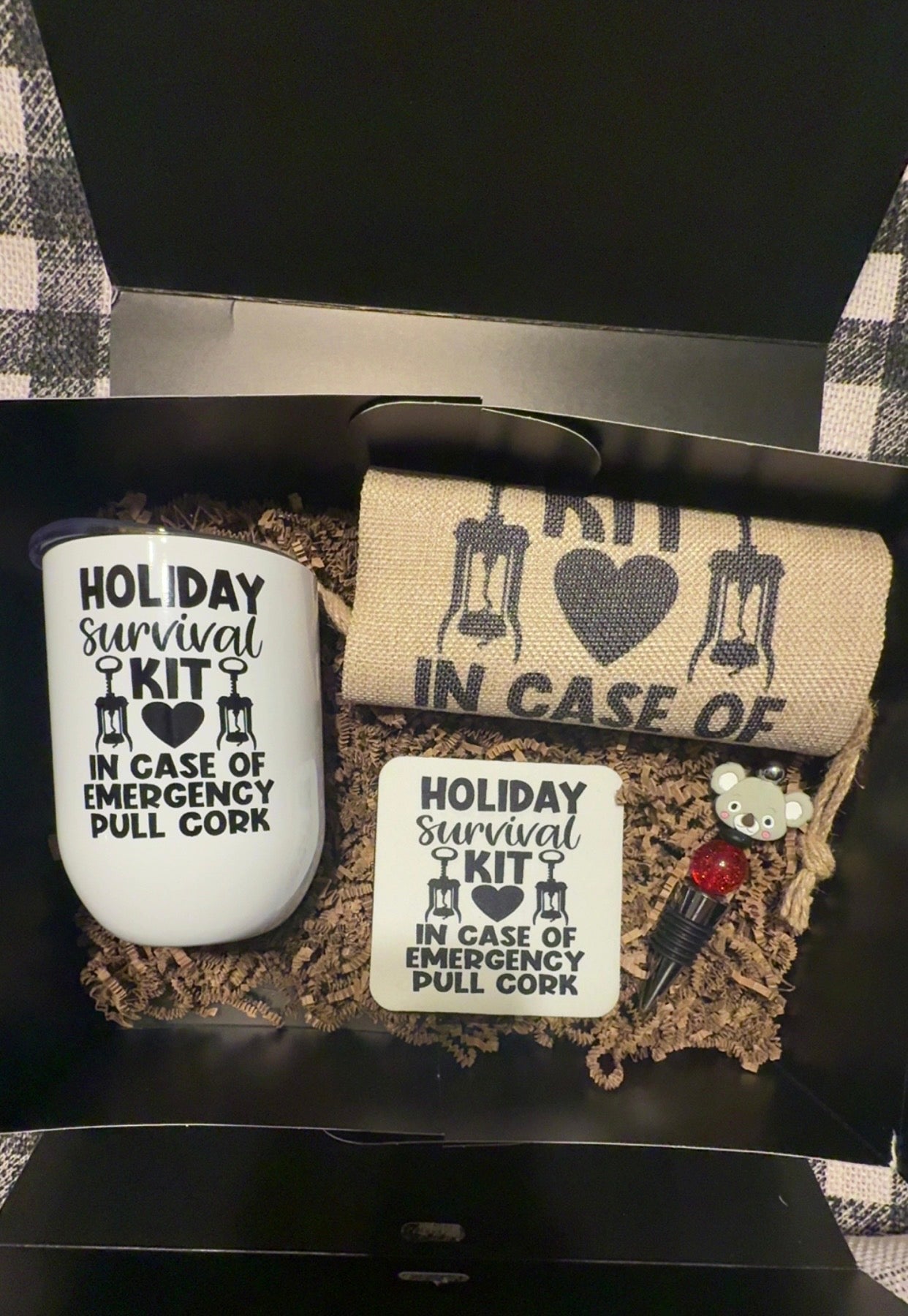 Holiday Survival Wine Tumbler Set