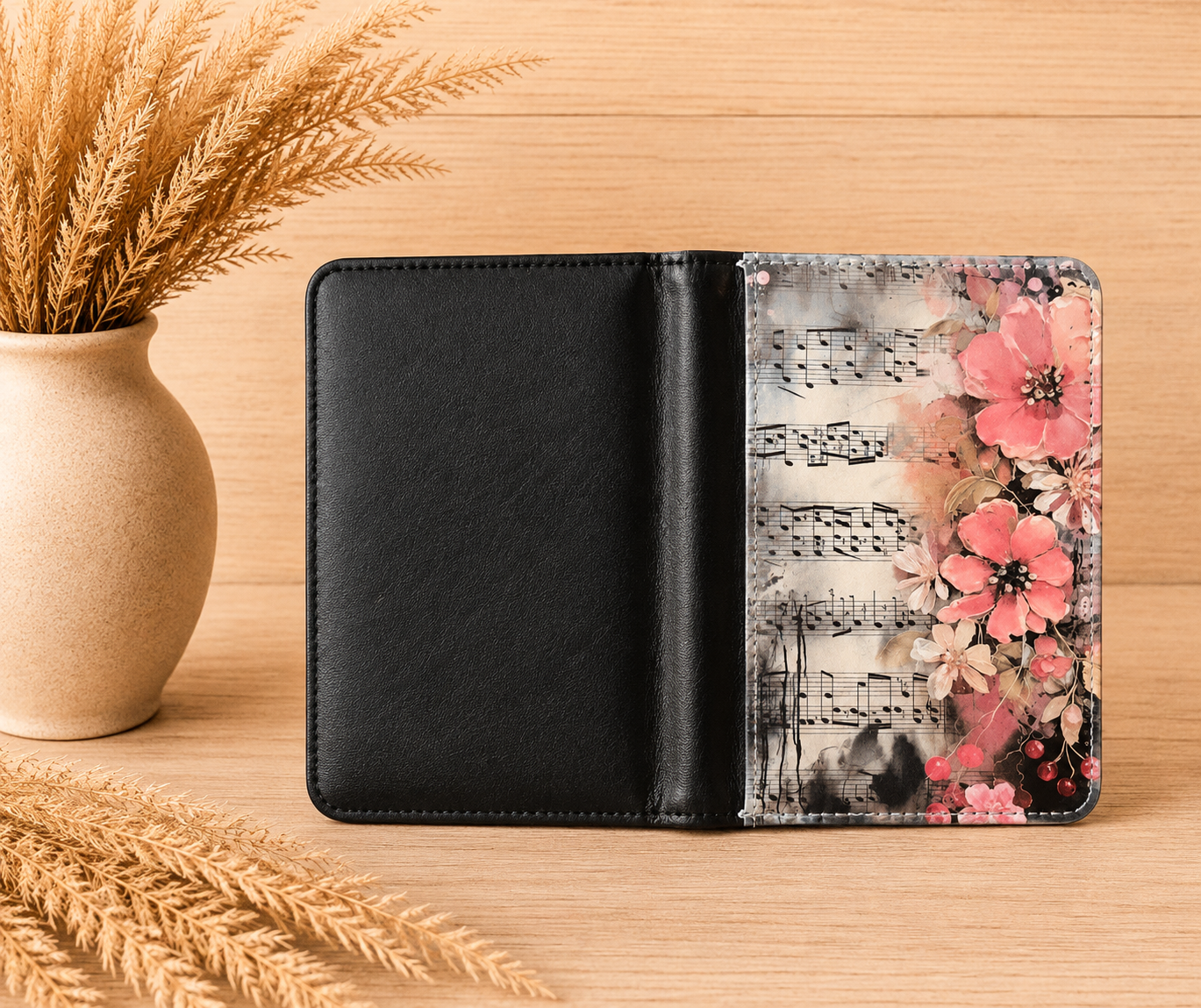 Floral Music Passport Holder