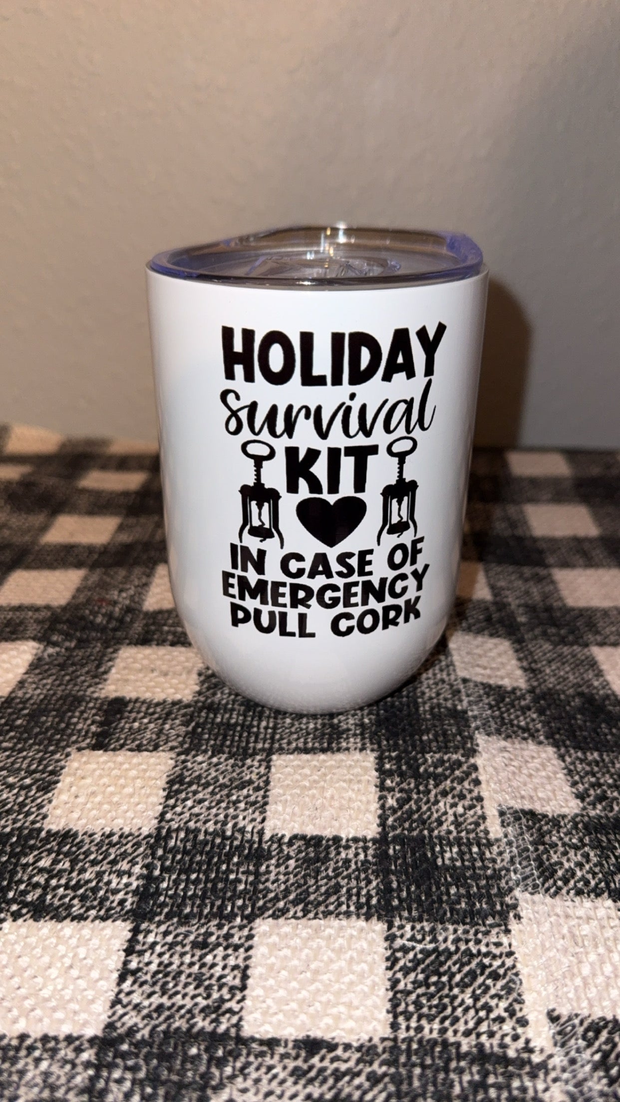 Holiday Survival Wine Tumbler Set