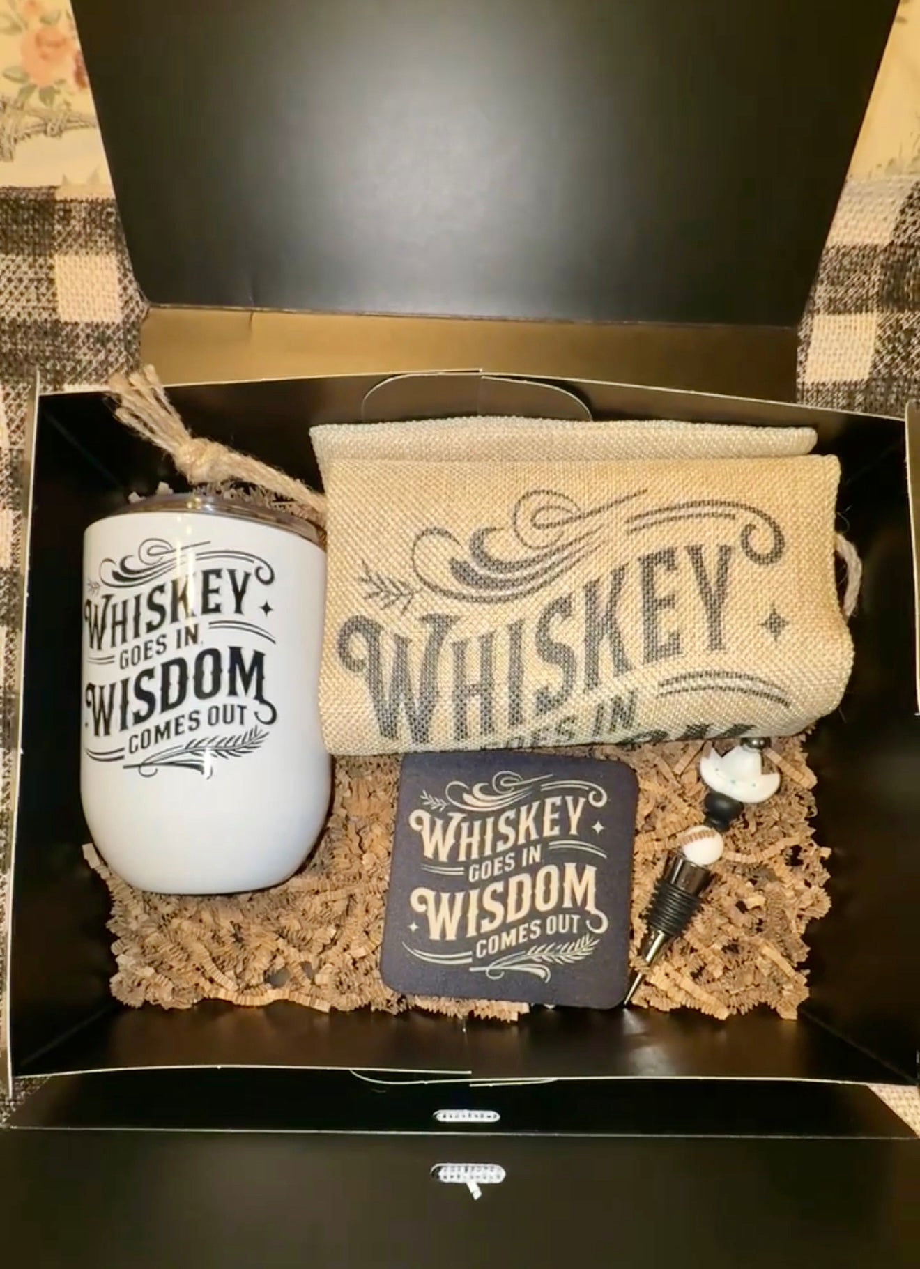 Whiskey Goes in Tumbler Set