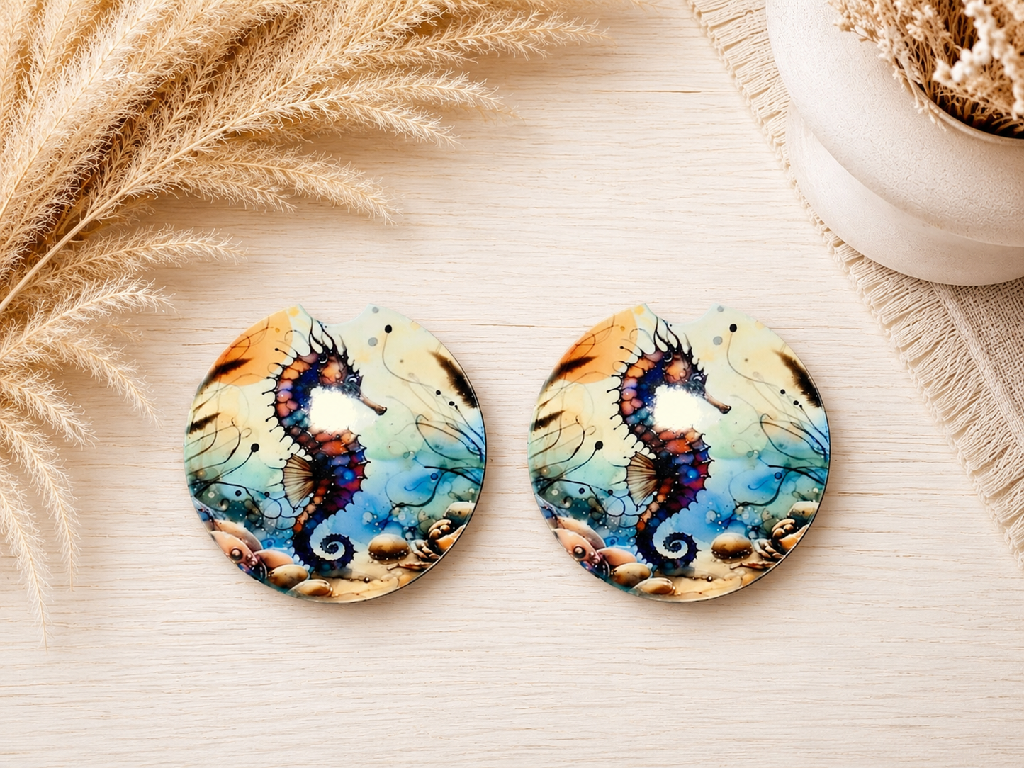 Seahorse Car Coasters