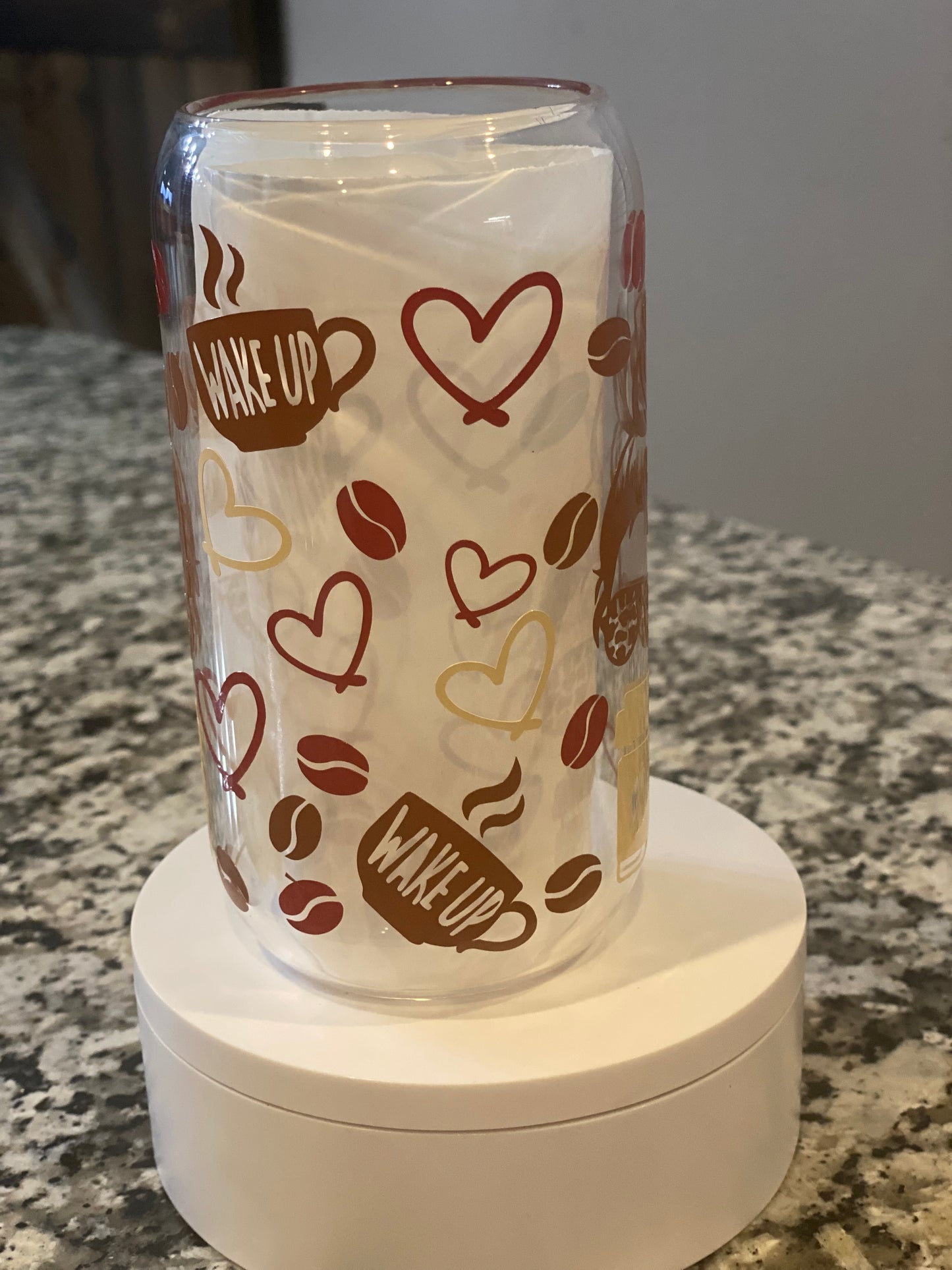 Coffee Mom Glass Cup