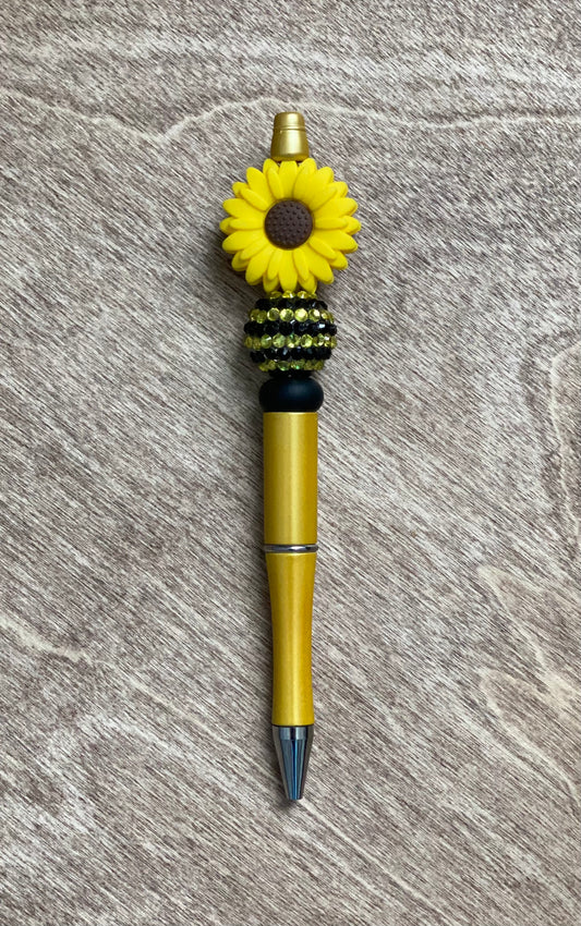 Yellow Flower Beaded Pen