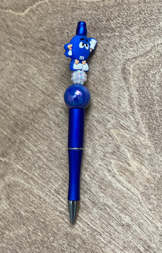 Blue Face  Beaded Pen