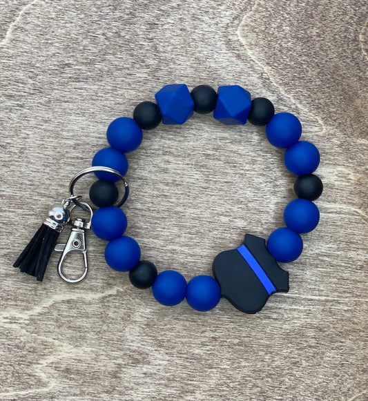 Back the Blue Keychain Wristlet