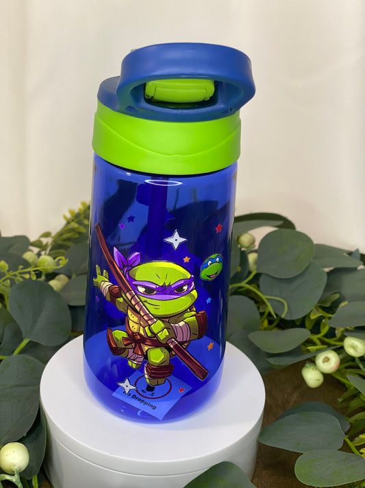 Purple N Red Turtle Kids Water Bottle