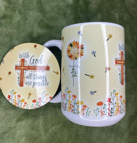 With God Mug and Coaster Set