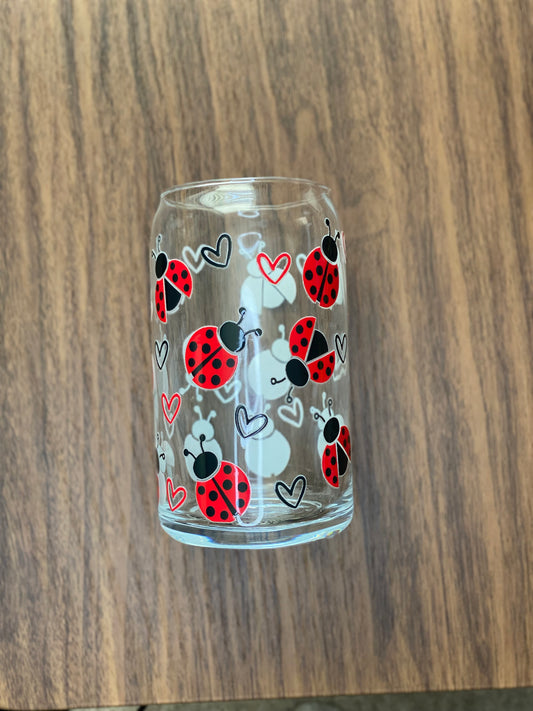 Lady Bug Glass Cup
