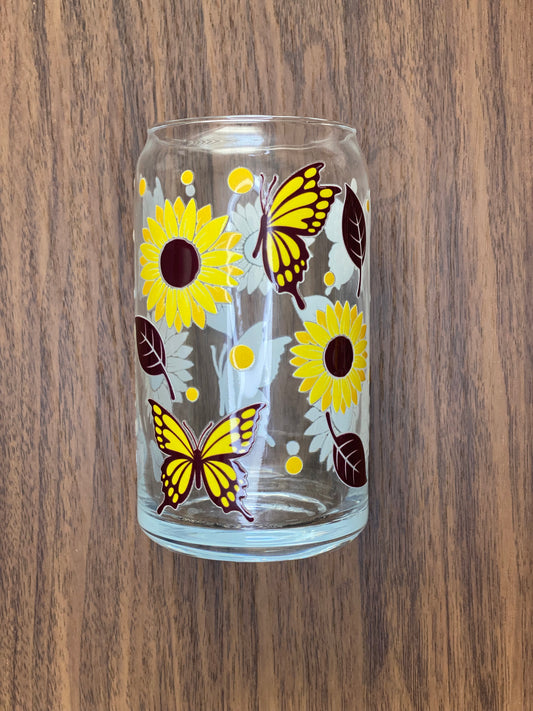 Butterflies Glass Cup