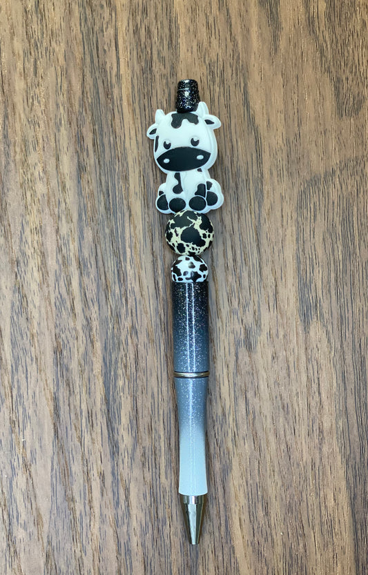 Baby Cow Beaded Pen
