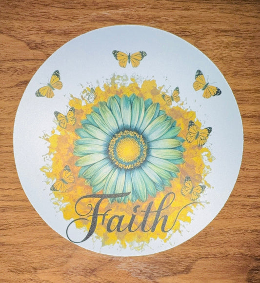 Faith inspirational Christian mouse pad featuring an uplifting faith-based design, perfect for office desks, home workspace, and Christian gift giving. 