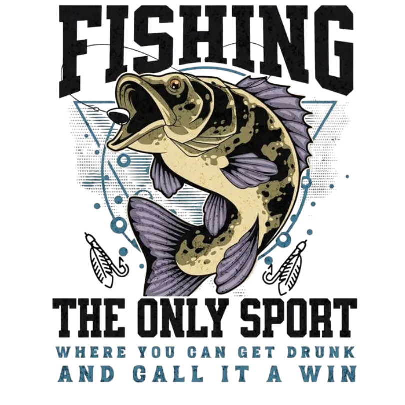 Fishing The Only Sport Where You Can Get Drunk and Call It a Win funny fish sticker