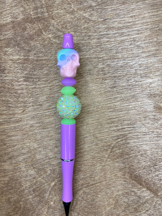 Multi Color Skull Beaded Pen