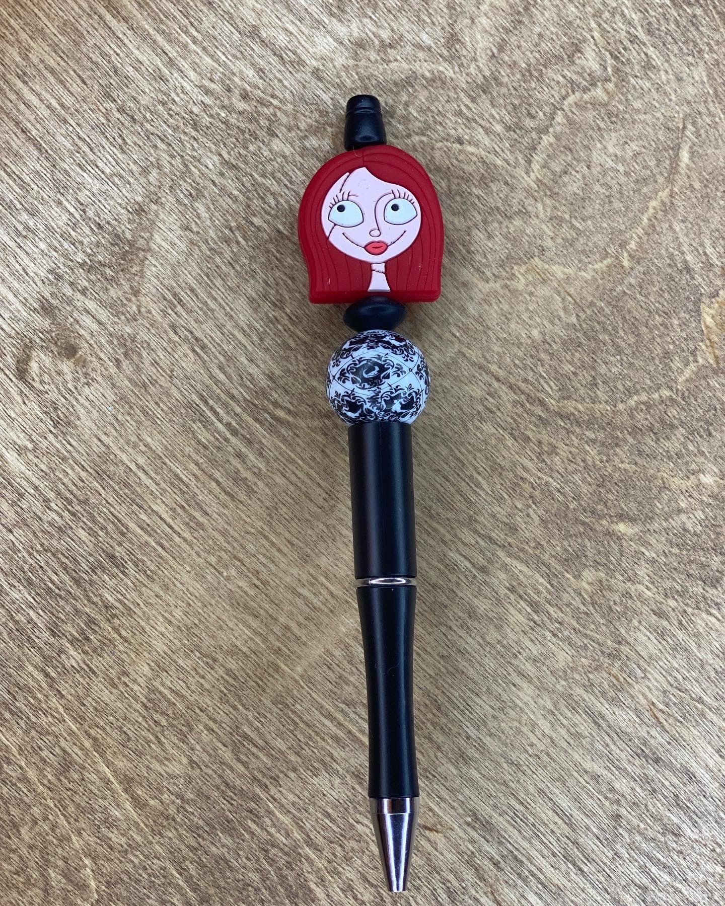 Red Hair Girl Beaded Pen