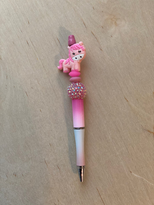 Pink Horse Beaded Pen