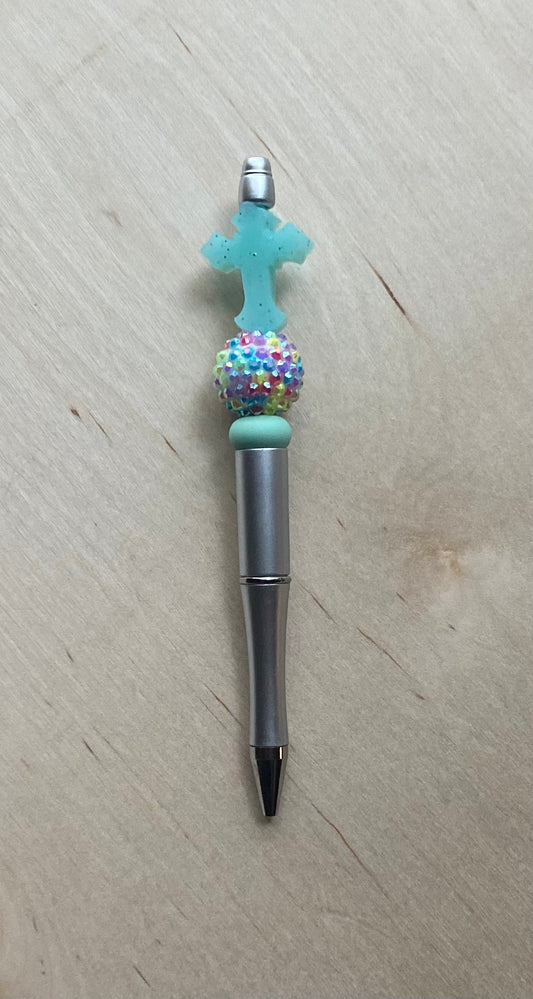 Shimmery Cross Beaded Pen