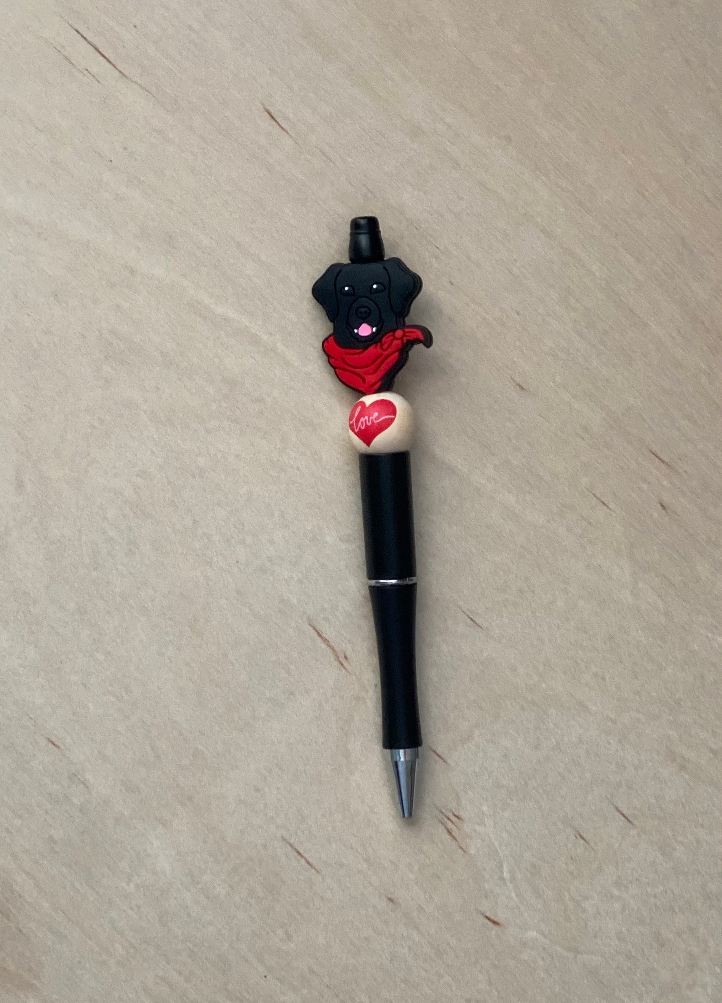 Black Dog Beaded Pen