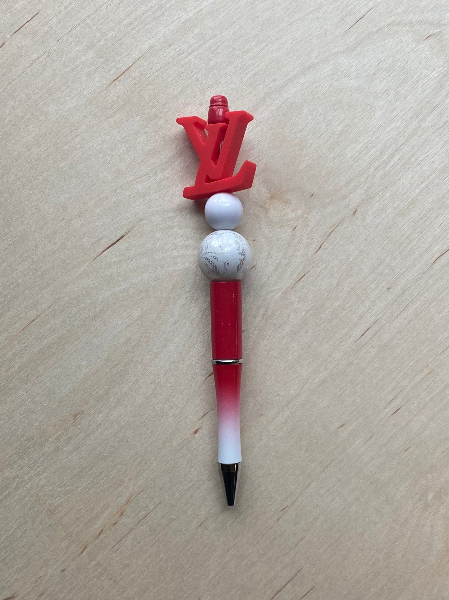 Red LV Beaded Pen