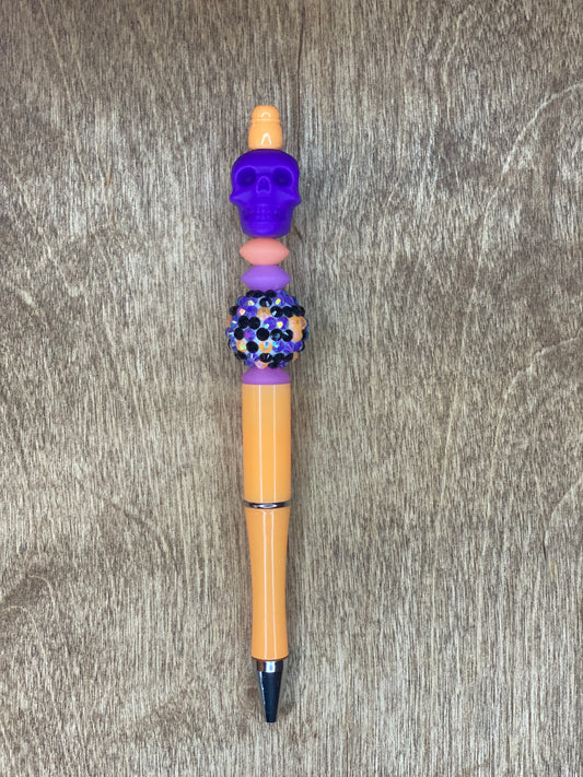 Purple Skull Beaded Pen